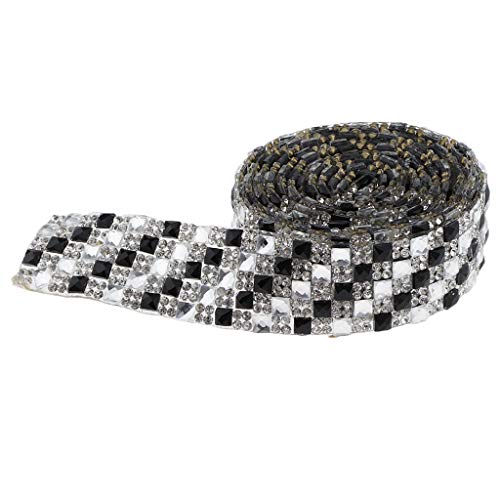 Ruban de strass carrés noirs haut de gamme pour haute couture - 7