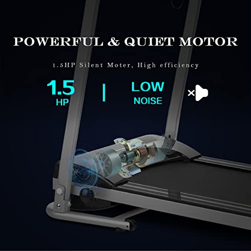 Soarflash Folding Treadmill For Home Office Gym, Electric Running Walking Exercise Machine With Lcd Monitor, Cup Holder, 12 Preset Programs #TOP3
