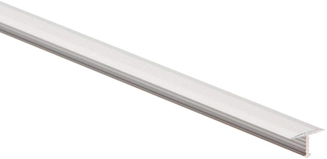 Tmw Profiles Anodized Silver 2.5M Profile T Aluminum T Bar Threshold Trim For Tiles Wood Laminates (26 Mm, )