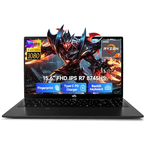 Image of NIMO 15.6 inch IPS FHD Light Gaming Laptop, AMD Ryzen 7 8745HS 32GB DDR5 RAM 1TB SSD (8C /16T, up to 4.9 GHz Beat R9 7940HS) Radeon 780M GPU 100W Type-C 2Y Warranty Fingerprint for Gamers & Students