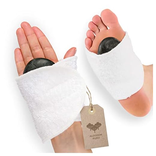 Corre de Pie por Piedras MASSAGE-EXPERT Vendaje de masaje con piedras calientes/envoltura con cierre de velcro [1 par]