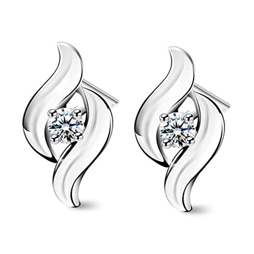 Pendientes de aro para mujer en plata 925 con cristales para joyería fina
