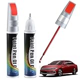 Penriter 2pcs LA3V Indisches Rot Metallic Lackstift Auto Kompatibel mit VW/Volkswagen, 2-in-1 Autolackstif mit Pinsel und Dotting-Spitze, Lackstift Auto Lack Reparatur, Lackstifte für Auto Kratzer