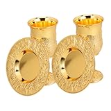 ANDRESLAD 2 Juegos Copas Judaicas Vintage Bandeja Cáliz para Ceremonias Shabbos y Havdalah Copa de Vino para Fiestas y Regalos Religiosos Judíos