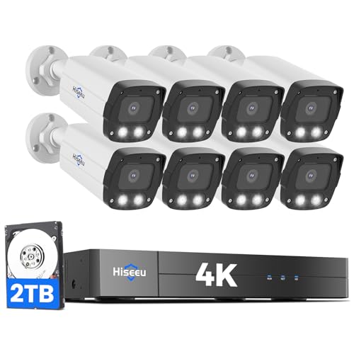 Hiseeu 8MP PoE Security Camera System (8 Cameras)
