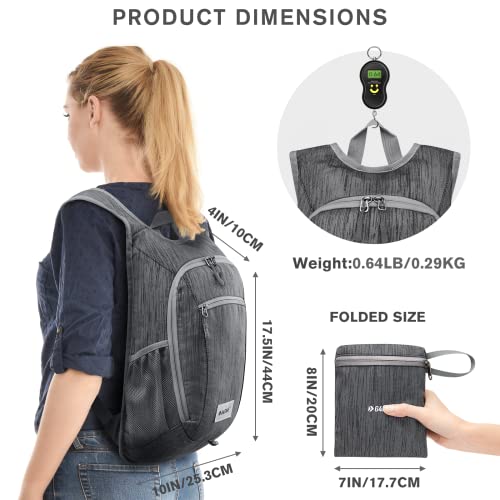 G4Free Small Foldable Backpack 10/15L Lightweight Foldable Outdoor Travel Backpack Shoulder Bag, Black, 15Liters, daypack backpack - Image 2