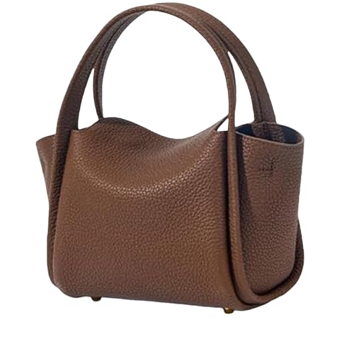 Womens Mini Cowhide Leather Bucket Bag Classic Shoulder Light Handbag Crossbody Fashion Wallet Slouchy High end Satchel