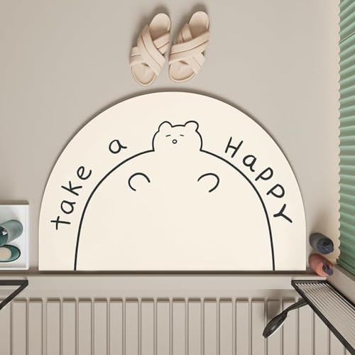 Tapis de bain en diatomite avec ours mignon antidérapant et absorbant 60x90cm - 2
