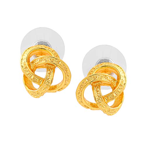 Metal Zinc Alloy Tone Pretzel Stud Earrings