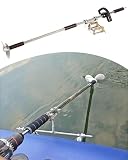 Motore Fuoribordo Supporto per Motore Elettrico Montato Sullo Specchio di Poppa per Pontone, Elica per Trapano per Barche da Pesca a 3 Pale, Propulsore Portatile(With Bracket,L-100cm(39 3/8"))