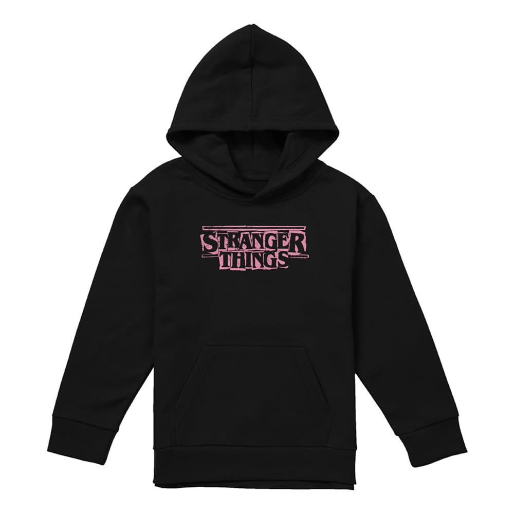 Sweat Stranger Things enfant noir de 7 à 8 ans imprimé punk rose