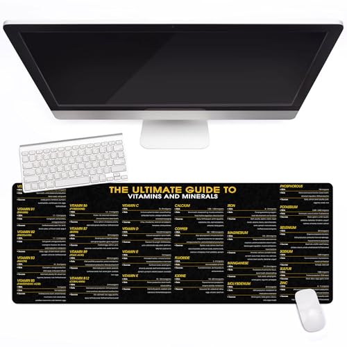 Image of Vitamin Cheatsheet Mouse Pad, Health & Nutrition Desk Mat, Perfect for Dietitians & Fitness Trainers Healthy Living & Wellness, Essential Computer Accessories for Study, and Reference Purposes KMH