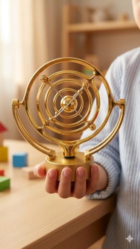 Image of Kinetic Orbital Perpetual Motion Newton Pendulum Physical Science Desk Toy Art for Office Home Decoration Multicolor