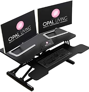 Adjustable Desk  Stand Up Desk - 36 inch - Monitor Mount Computer Stand  Ergonomic computer Stand  Tablet and Smartphone Holder  Non-Slip Feet  Helps with Healthier Posture and Productivity