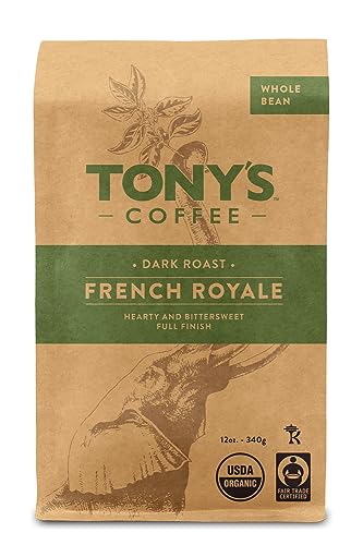 Tony's Coffee, French Royale (12oz), Dark Roast Whole Bean Coffee, Organic and Fair Trade (Pack of 2) image 4