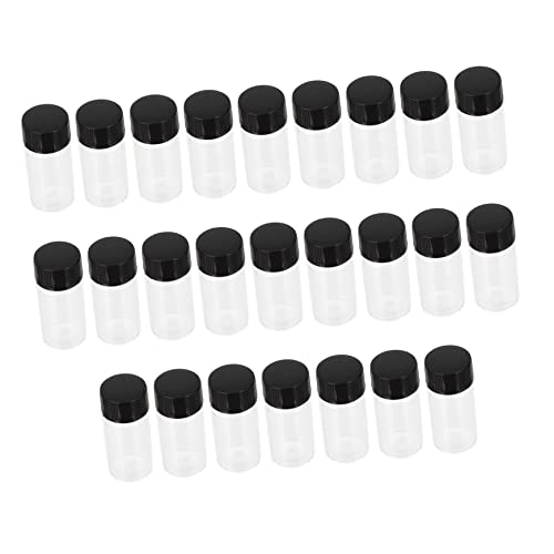 Beatifufu 25 Pack 5ml Glass Sample Bottles Essential Oil Vials Sealing Lids High Transparency