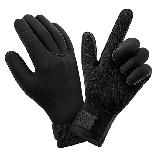 AUAUY Neopren Tauchhandschuhe, 3mm Warme Neoprenhandschuhe, Flexibel Schwimmhandschuhe mit Anti-Rutsch Partikeln, Erwachsene Fünf-Finger-Tauchhandschuhes für Open Water Swimming Surfing Tauchen (A-M)