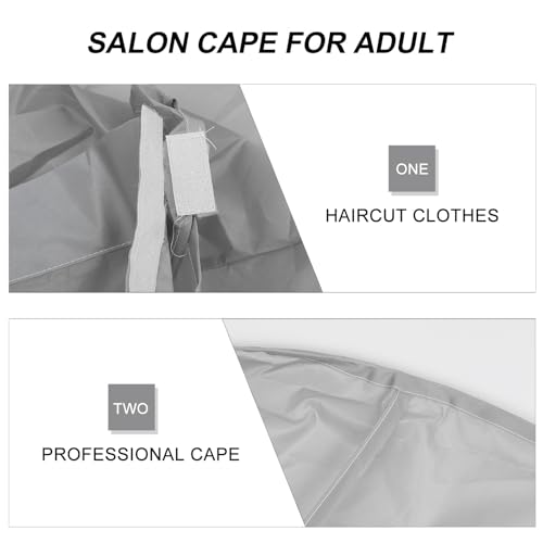 Housoutil Capa de Corte de Cabello Impermeable para Adultos Talla Mediana Capa de Peluquero para Salón Blanca miniatura 3
