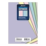 Filofax B152021 Notebook Refill, A5 Size, Pastel Colors, Plain Paper
