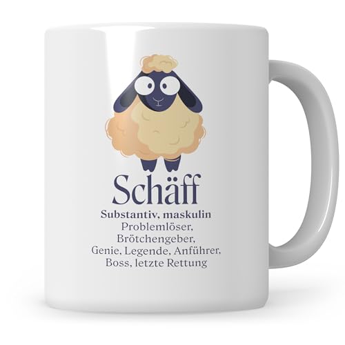 „Schäf“-Tasse Für Den Chef – Lustige Kaffeetasse Mit Spruch – 330 Ml, Spülmaschinenfest – Geschenk Für Chefs Von Team
