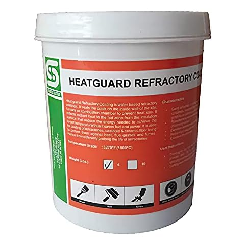 SIMOND STORE 5 lbs. Refractory Coating Heat Guard for Ceramic Fiber Insulation in Blacksmithing Forge - 3270°F High Temperature Heat-Guard for Propane Forge, Kiln, Smelting Furnace Cover