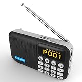 ● Pequeña y compacta: esta elegante radio es muy liviana, solo 0.35 kg, y lo suficientemente delgada como para caber en un bolsillo, es muy adecuada para caminar / trotar en el parque o llevarla contigo.