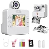 2 méthodes d'impression et impression en noir et blanc : l'appareil photo instantané YOBWOK pour enfants dispose de 2 méthodes d'impression : impression en niveaux de gris et impression matricielle de points. Il y a 3 intensités de pression : faible, moyenne et élevée. Les photos imprimées sont en noir et blanc. L'appareil photo pour enfants contient des photos d'esquisse en noir et blanc préréglées. En outre, 6 stylos colorés de différentes couleurs sont inclus. Les enfants peuvent faire des peintures amusantes à faire soi-même sur les photos imprimées en noir et blanc. La qualité des photos imprimées est très bonne et très claire. Veuillez charger complètement la batterie avant d'imprimer. Lorsque la batterie est faible, aucune impression n'est possible (et les impressions ne sont pas claires non plus).