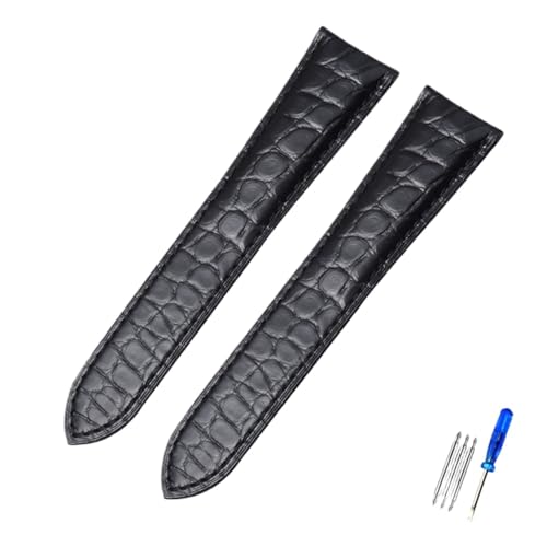 Bracelet de montre en cuir véritable brun ou noir élégance unisexe 18mm 22mm