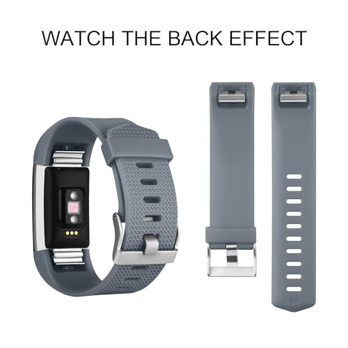 Image of Tobfit Watch Strap Compatible for Fitbit Charge 2 (Watch Not Included), Removable Soft Belts for Charge 2 Wristband, Smartwatch Band for Men & Women