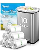 10 Gallon 200 Counts Extra Strong Trash Bags Tall Kitchen Garbage Bags by Teivio, 9 Gallon 10 Gallon 11 Gallon,Bathroom Trash Can Bin Liners, Intended for Home,Plastic Bags for office kitchen, Clear