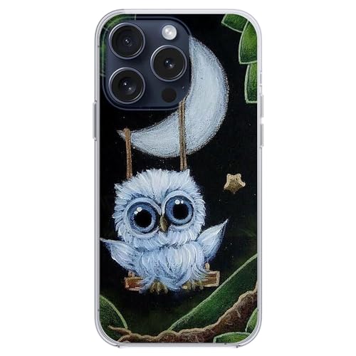 Coque pour iPhone 15 Pro protégeant des chutes avec motif hibou - 4