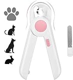 Poprkdre Cortaúñas para Perros Cortaúñas para Mascotas con luz LED, Cortaúñas para Gatos con indicador de línea de Sangre - Tijeras de Garra para Mascotas para Perros, Gatos, Conejos…