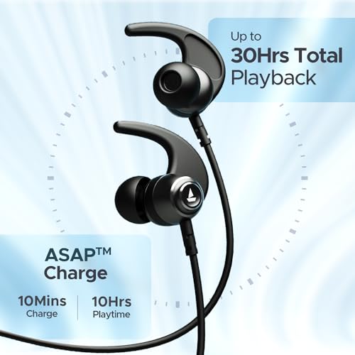 Image of Boat Rockerz 268 Bluetooth in Ear Earphones with Beast Mode, ENx Mode, ASAP Charge, Upto 25 Hours Playback, Signature Sound, BTv5.2 & IPX5(Active Black)