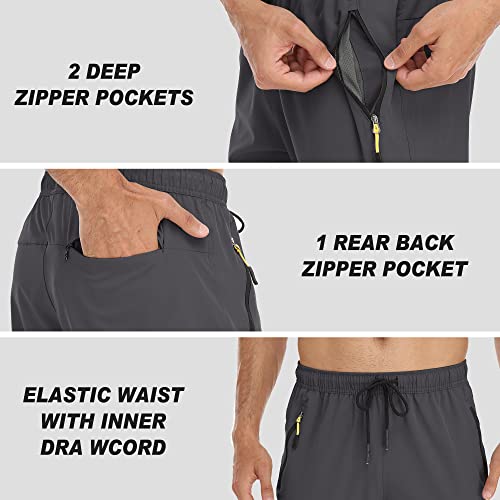 Rapoo Pants For Men Mens Sweatpants Workout Pants Men'S Exercise Athletic Hiking Gym Pants Elastic Waist Jogging Running Pants For Men With Zipper Pockets 05 Dark Grey L thumb #4