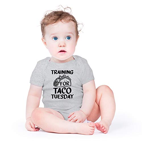 AW Fashions Training For Taco Tuesday Baby Bodysuit Funny Cute Romper Clothing for Newborn Boys & Girls2