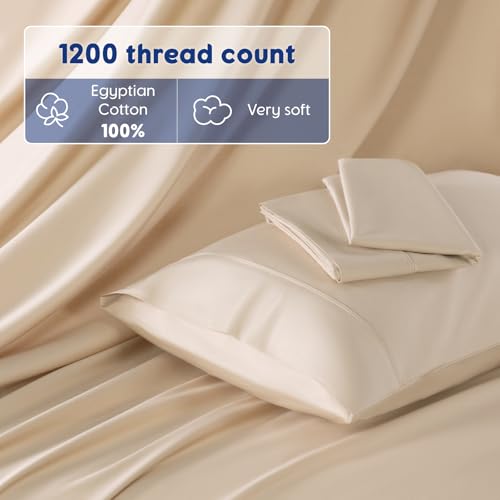 Image of SONORO KATE 100% Egyptian Cotton Sheets,1200 Series,King Size