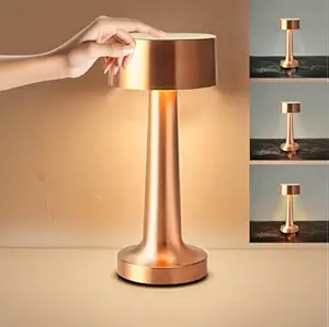 Gigawatts Rechargeable Cylinder Table Lamp with Type C Charger 3 Color Mode Dimming Touch Control On/Off Switch IP54 Cordless 100-240V~50/60 Hz Night Led Desk Light for Bedroom Study (1Pc, Random)