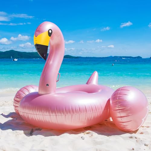 Image of Jasonwell Giant Inflatable Flamingo Swan Pegasus Pool Float Summer Beach Swimming Pool Floatie Lounge Floating Raft Outdoor Party Decorations Toys for Adults