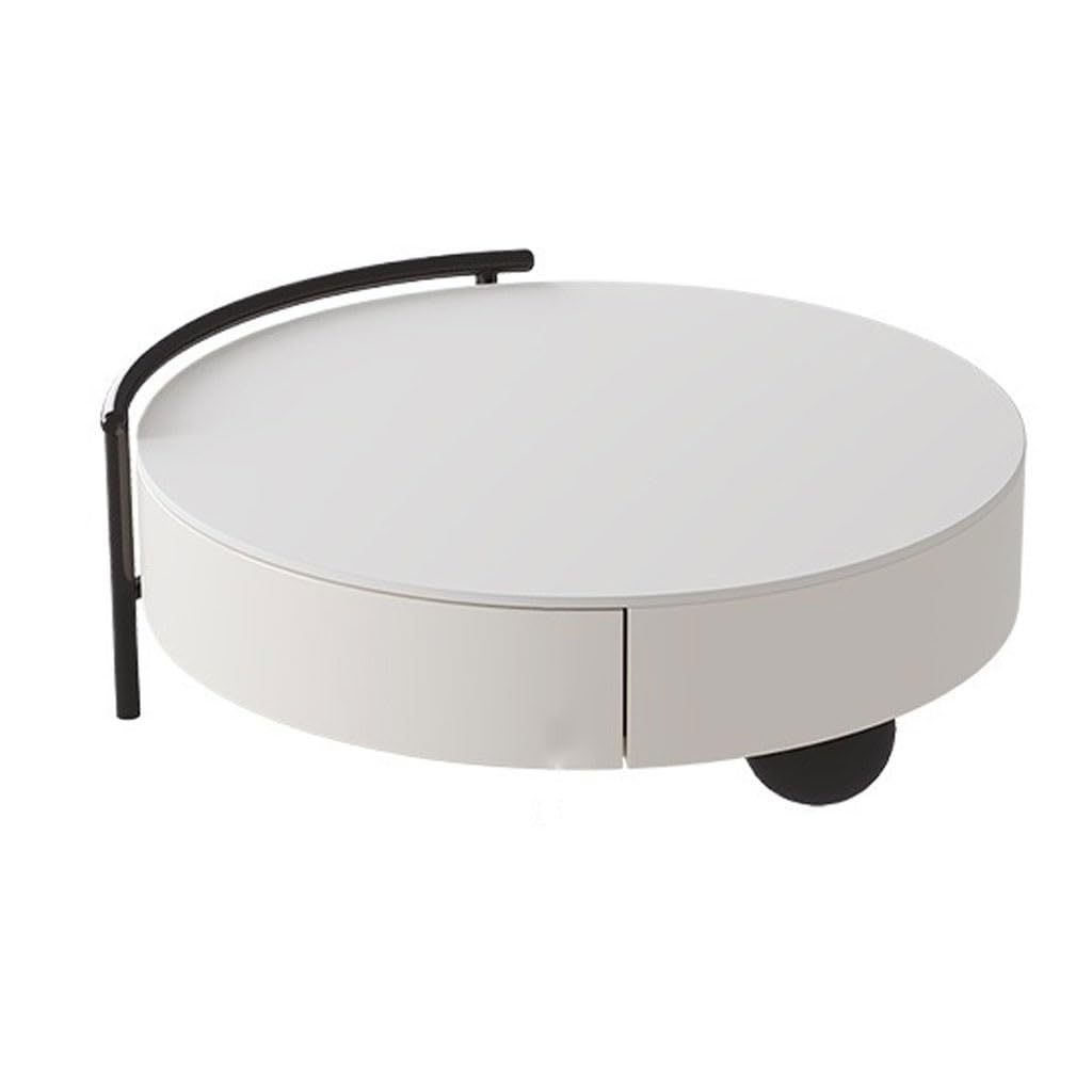 Tavolino da caffè Tavolino da caffè Rotondo Luminoso di Lusso Moderno for Soggiorno, Divano, Tavolo Pranzo, mobiletto Laterale, tavolino Tavoli for Soggiorno(80cm)