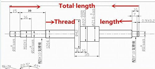 SFU1204 300mm Ballscrew kit + Set BK/BF10 Kit + 1204 Ballscrew RM1204 L300mm ball screw with Ball Nuts + Screw Nut Housing for CNC Machine