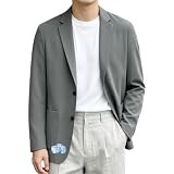 [Ｋａｙｉｙａｓｕ] テーラードジャケット メンズ ジャケット 接触冷感 夏 サマー ブレザー アウター 冷感 ストレッチ 上着 細身 薄手 無地 軽量 涼しい 吸汗速乾 通気 UVカット 耐シワ性 紳士 カジュアル ビジネス カイヤス(L グレー)