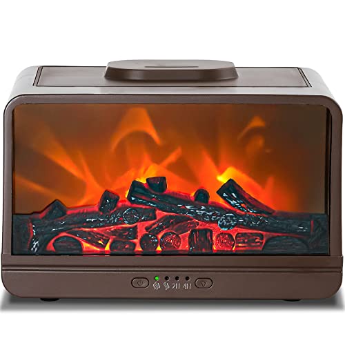 Leyoue Essential Oil Diffuser 300Ml Flame Fireplace Essential Oils Aromatherapy Diffuser Ultrasonic Original Cool Mist Humidifier Oil Diffuser Waterless Auto Off For Home Office Room,Spa. #TOP2