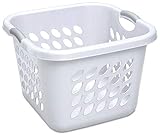 Sterilite 1.5 Bushel Ultra Square Laundry Basket, Plastic, Comfort Handles to Easily Carry Clothes to and from the Laundry Room, White, 6-Pack