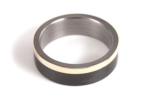 Miniatura 2 de 18ct gold, titanium and carbon fiber ring (00424_7N)