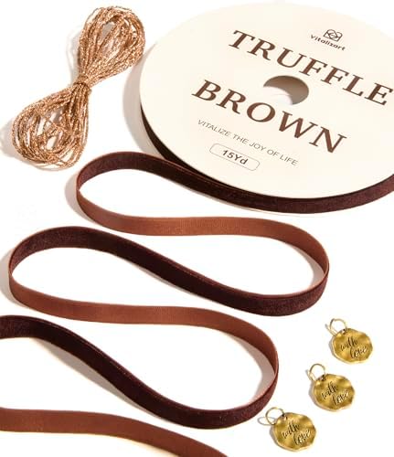 Vitalizart Brown Velvet Ribbon Set 3/8