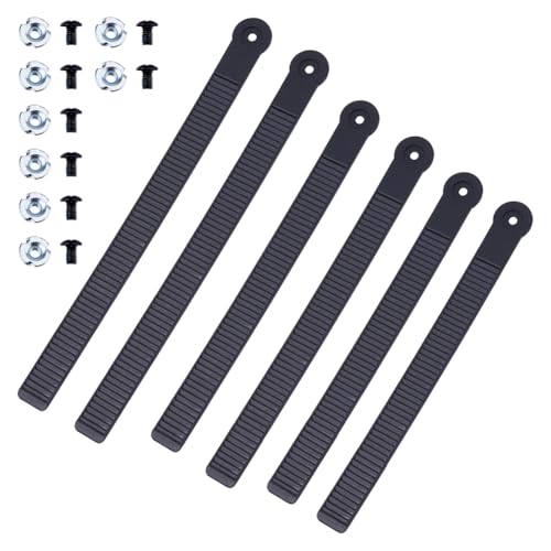 SUPERFINDINGS 6 Sets 3 Sizes Snowboard Binding Straps Replacement 206/227/264mm Snowboard Ladder Strap Binding PVC Elastic Strap-in Snowboard Binding Straps for Snowboard Binding Replacement