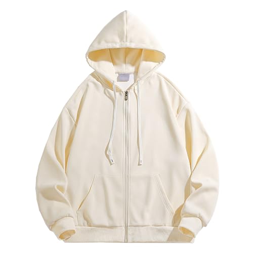 Men's Lightweight Zip Up Hoodie Basic Slim Fit Cotton Zipper Sweatshirt Heavyweight Fleece Blend Hoodie