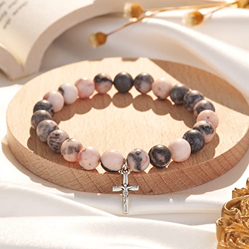 Godmother/Godfather Gifts, Natural Stone Cross Bracelet for Godparents/Godmother Godfather Proposal3