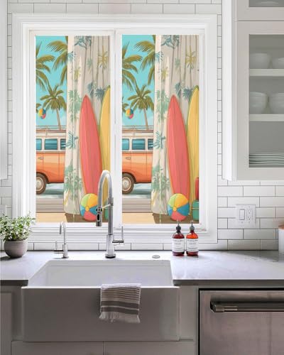 Película para ventana privacidad hojas tropicales 17.7x39.3 miniatura 7