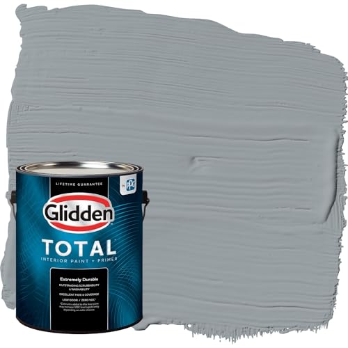 Glidden Total 1 gal. UFO-Gray Eggshell Interior Paint with Primer